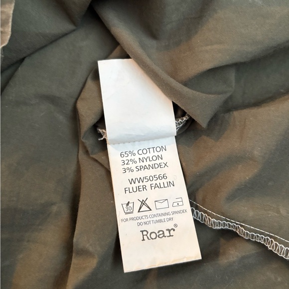 FINAL! Roar Rock n Roll Cowgirl Olive Green Embellished Snap Button Down Shirt - Picture 7 of 8